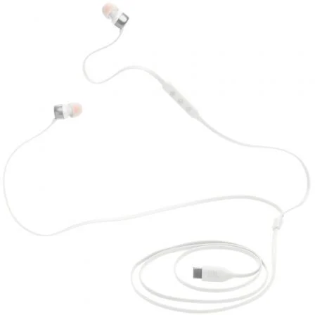 JBL Auriculares Intrauditivos Tune 310C USB-C con Micrófono y Control, Sonido Pure Bass Hi-Res, Color Blanco